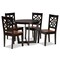 Baxton Studio Brava Modern and Contemporary Two-Tone Dark Brown and Walnut Brown Finished Wood 5-Piece Dining Set 179-11389-10898-Zoro - alternate 1